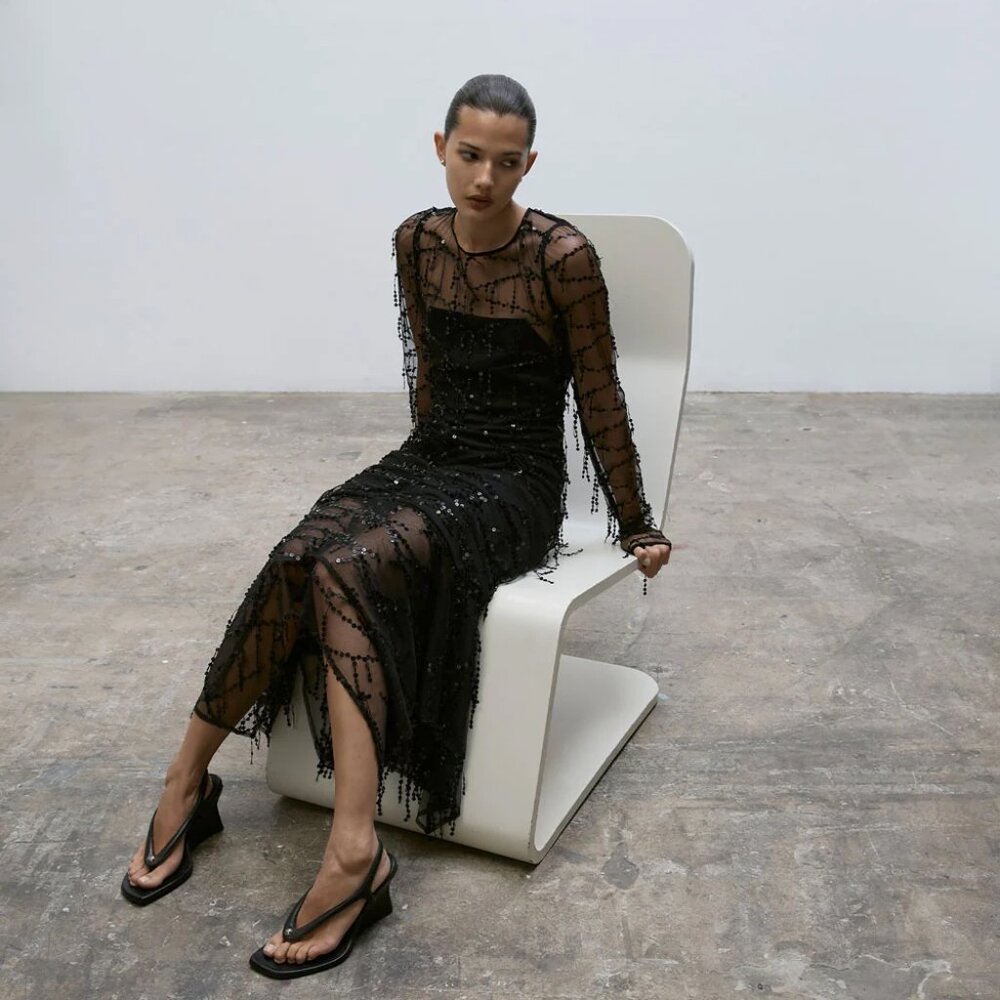 Paris Georgia Bianca Fringe Dress